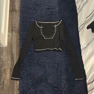 Elegant Black Long Sleeve Women's Top